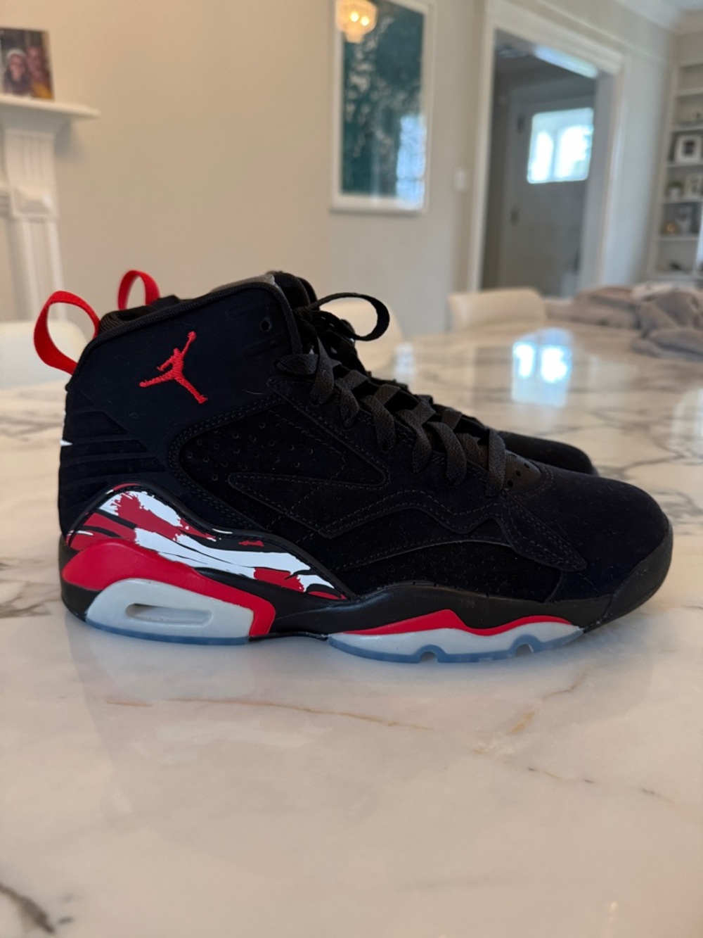 Nike Black and Red Air Jordan Sneakers